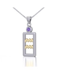 Aquarius Pendant with Amethyst Jewelry Set