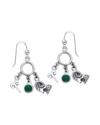 Aries Astrology Earrings with Gems