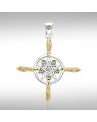 Broomsticks & Star Pendant with Peridot Gems