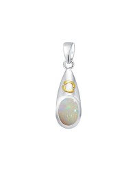 Cancer Zodiac Sign Pendant with Opal