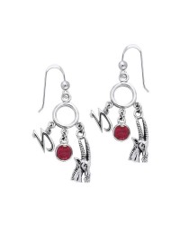 Capricorn Astrology Earrings with Gems