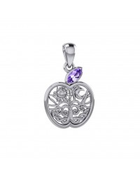 Celtic Apple with Tree of Life and Amethyst Pendant 