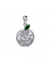 Celtic Apple with Tree of Life and Emerald Pendant 