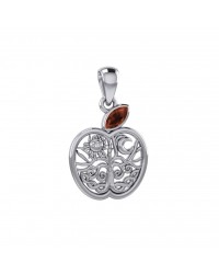 Celtic Apple with Tree of Life and Garnet Pendant 