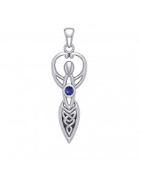 Celtic Goddess Pendant with Sapphire Birthstone