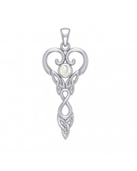 Celtic Infinity Goddess Pendant with Pearl Birthstone