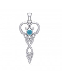 Celtic Infinity Goddess Pendant with Turquoise Birthstone