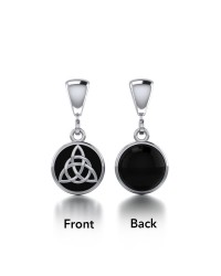 Celtic Interlaced Triquetra Black Onyx Flip Pendant