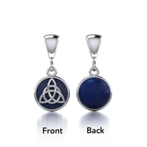 Celtic Interlaced Triquetra Lapis Flip Pendant