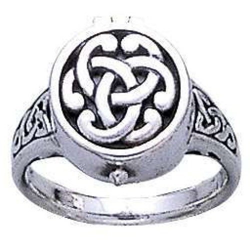Celtic Knot Silver Poison Ring - Blessing Jewelry, Compartment
