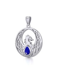 Celtic Phoenix Pendant with Lapis