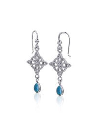 Celtic Quaternary Knot Earrings with Turquoise