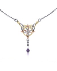 Celtic Quaternary Knot Amethyst Necklace