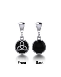 Celtic Triquetra Black Onyx Flip Pendant