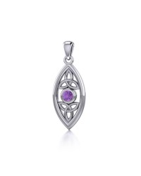 Celtic Triquetra Amethyst Pendant