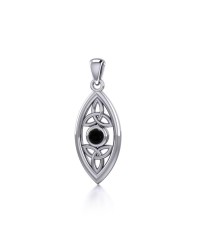 Celtic Triquetra Black Onyx Pendant