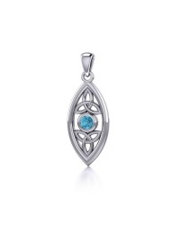 Celtic Triquetra Blue Topaz Pendant