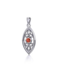 Celtic Triquetra Garnet Pendant