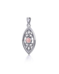 Celtic Triquetra Pink Shell Pendant