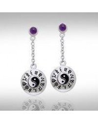 Chinese Astrology & Yin Yang Amethyst Earrings