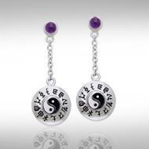 Chinese Astrology & Yin Yang Amethyst Earrings