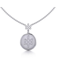 Chinese Mystic Knot Silver Necklace