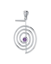 Cho Ku Ray Reiki Silver Pendant with Amethyst Gem