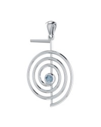 Cho Ku Ray Reiki Silver Pendant with Blue Topaz Gem