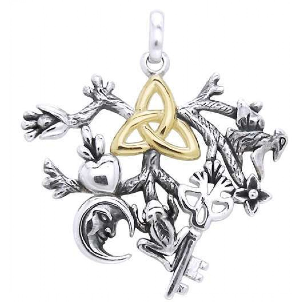 Cimaruta Witches Charm Pendant - 92.5 Sterling Silver (Stregha,  Stregheria)