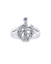 Cimaruta Witch Ring with Amethyst