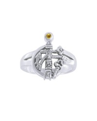 Cimaruta Witch Ring with Citrine