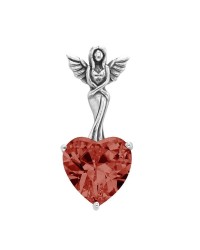 Elegance of the Earth Angel Pendant with Heart Shaped Garnet