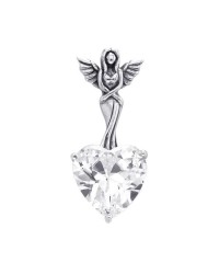 Elegance of the Earth Angel Pendant with Heart Shaped White Cubic Zirconia