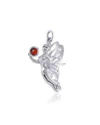 Enchanted Fairy Holding a Garnet Charm