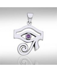 Eye of Horus Amethyst Gemstone Pendant