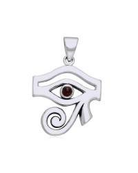 Eye of Horus Garnet Gemstone Pendant