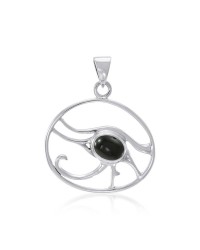 Eye of Horus Silver Pendant with Black Onyx