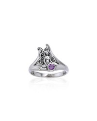 Fairy Holding Amethyst Gemstone Ring