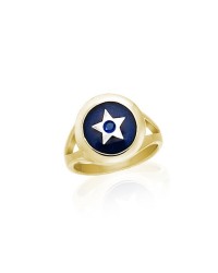 Gold Accented Royal Blue Stone Spiritual Eye Ring