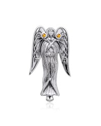 Inspirational Angel Pendant with Amber