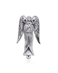 Inspirational Angel Pendant with Amethyst