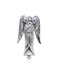 Inspirational Angel Pendant with Blue Topaz