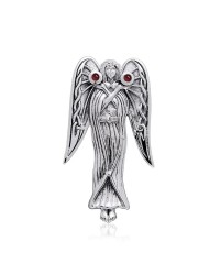 Inspirational Angel Pendant with Garnet