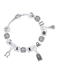 Leo Astrology Bead Bracelet with Gem