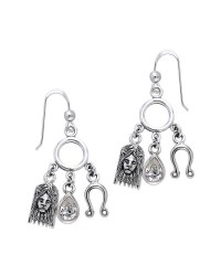 Leo Astrology Earrings with Gems