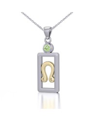 Leo Pendant with Peridot Jewelry Set