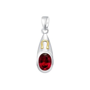 Leo Zodiac Sign Pendant with Ruby