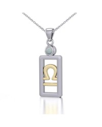 Libra Pendant with Opal Jewelry Set