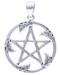 Oak Leaf Pentacle Sterling Silver Pendant