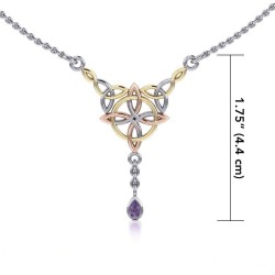 Celtic Quaternary Knot Amethyst Necklace